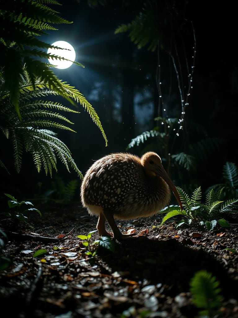 A great spotted kiwi. New Zealand