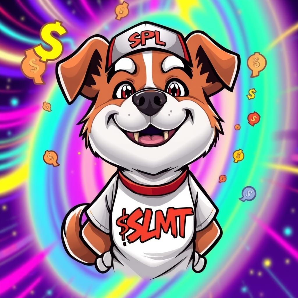 Vibrant Dog Mascot for Solmut in Cyberpunk Style