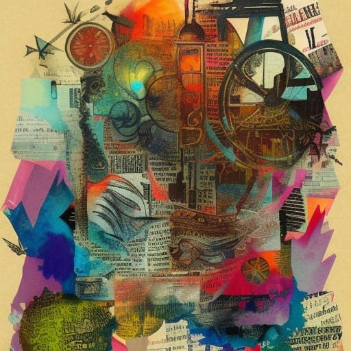 Ohio Collage in Mixed Media Technique