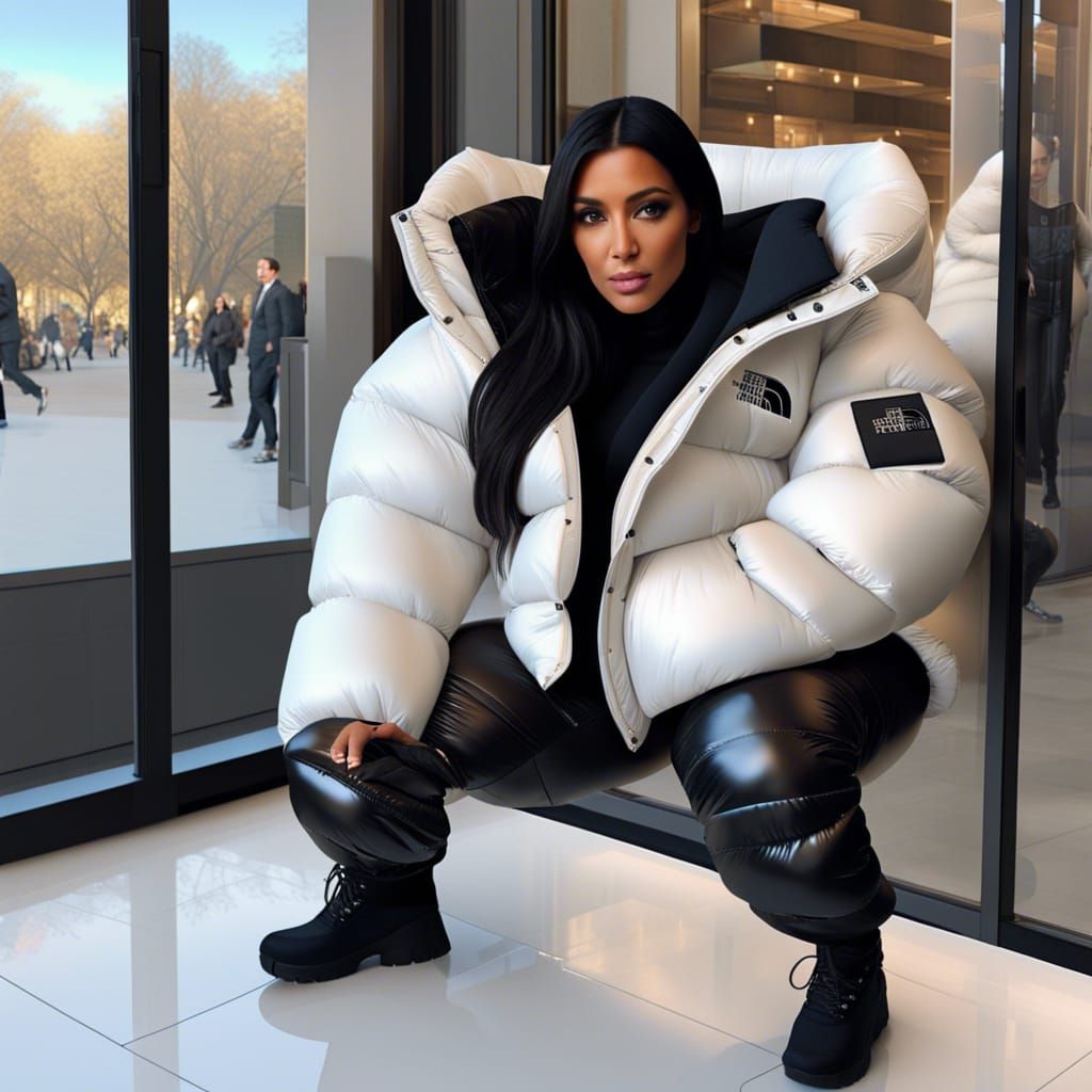 Curvy Woman in Oversized Puffer Jacket Portrait