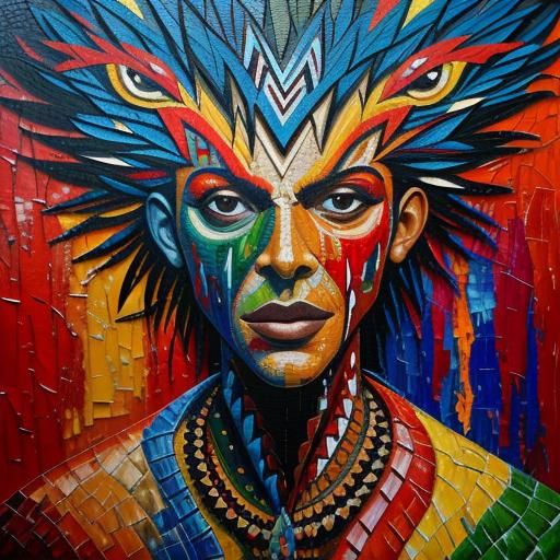 Vibrant Mosaic Patchwork in Neo-Impressionist Style