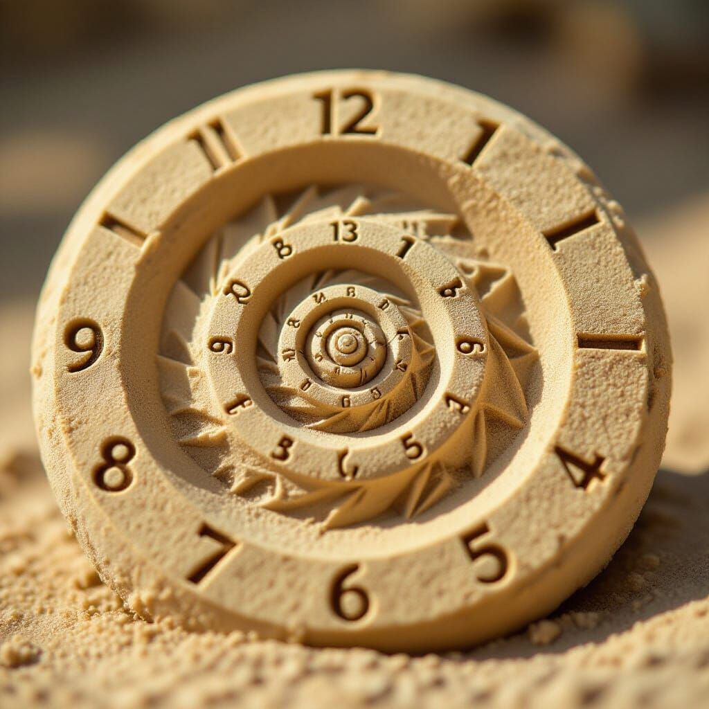 Elegant Spiral Sand Carved Timepiece Concept