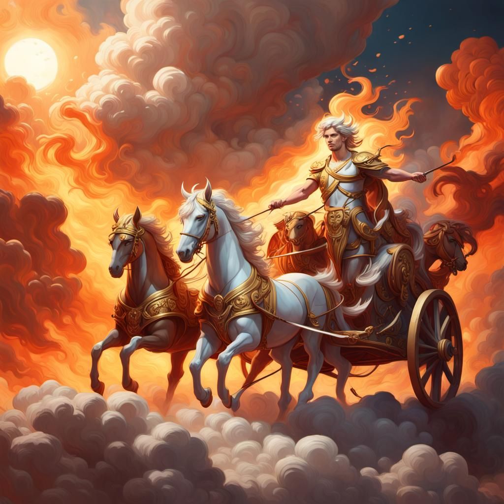 Apollo's Fiery Chariot Ride, Digital Art