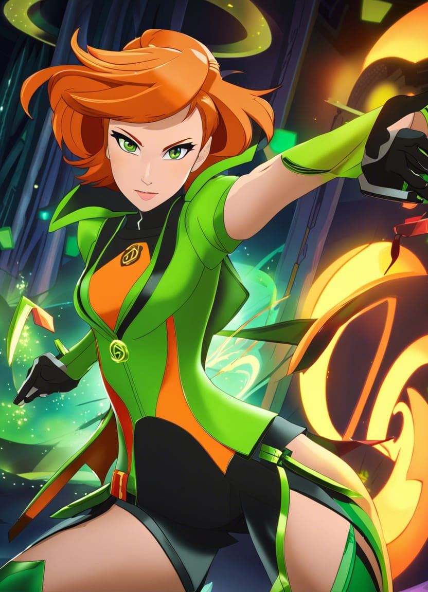 Gwen Tennyson in Action Pose in Magic Dungeon