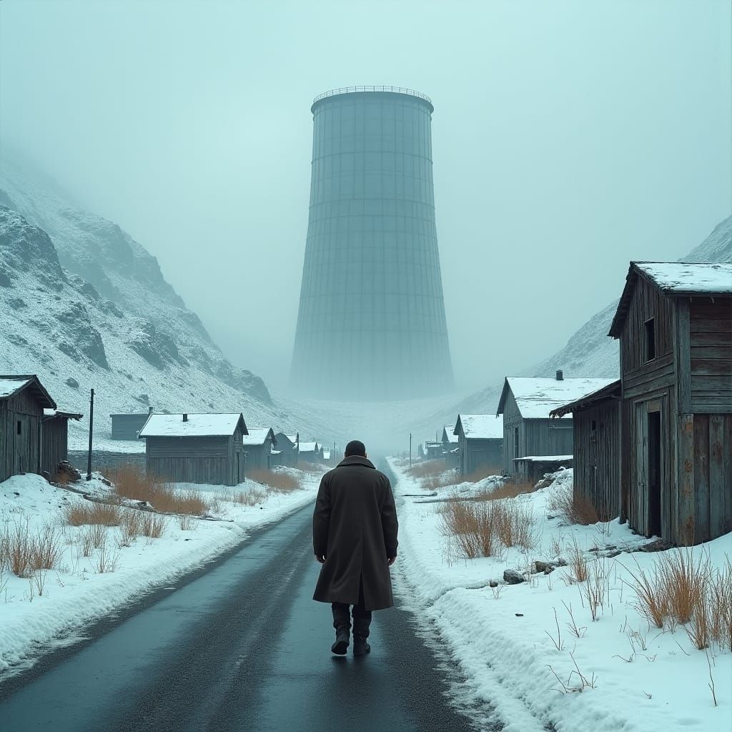 Post-Apocalyptic Village in Winter's Grip