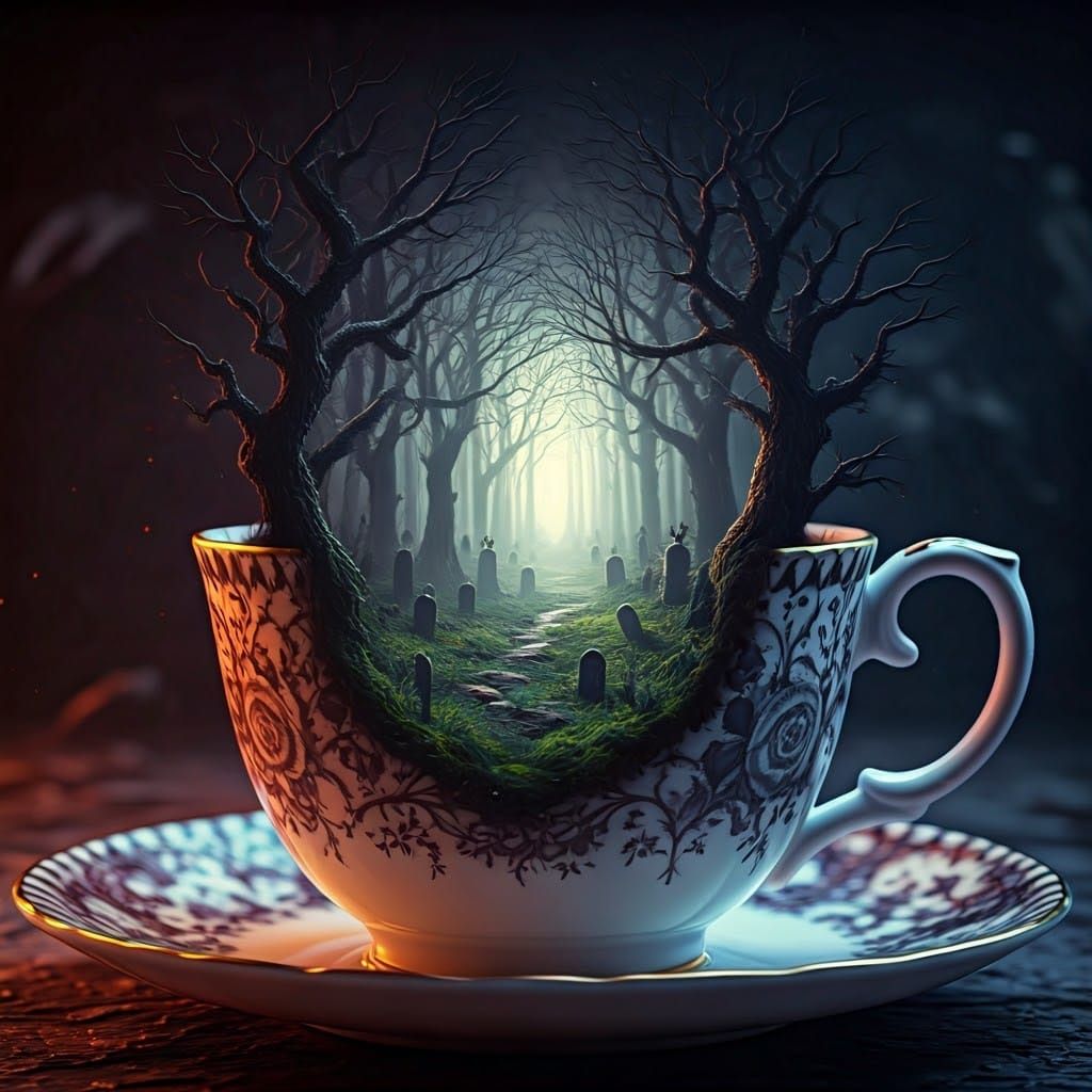 Surreal Porcelain Vessel Reveals Miniature Haunted Forest in...