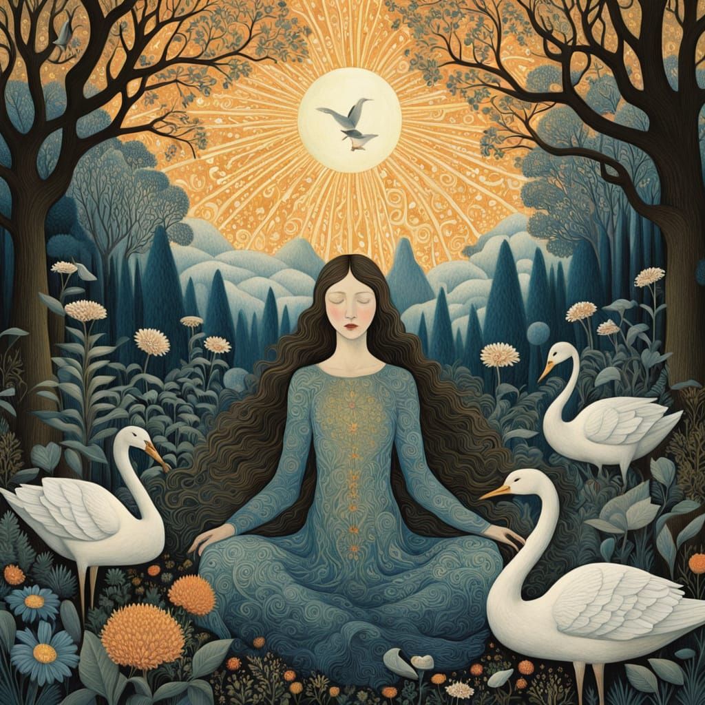 Dreamlike Encounter in Whimsical Fantasy Realm