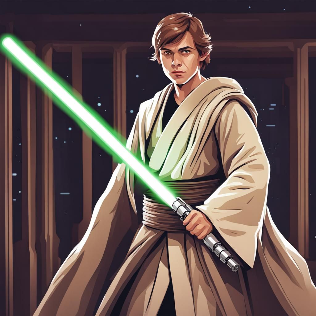 Jedi Student with Lightsaber