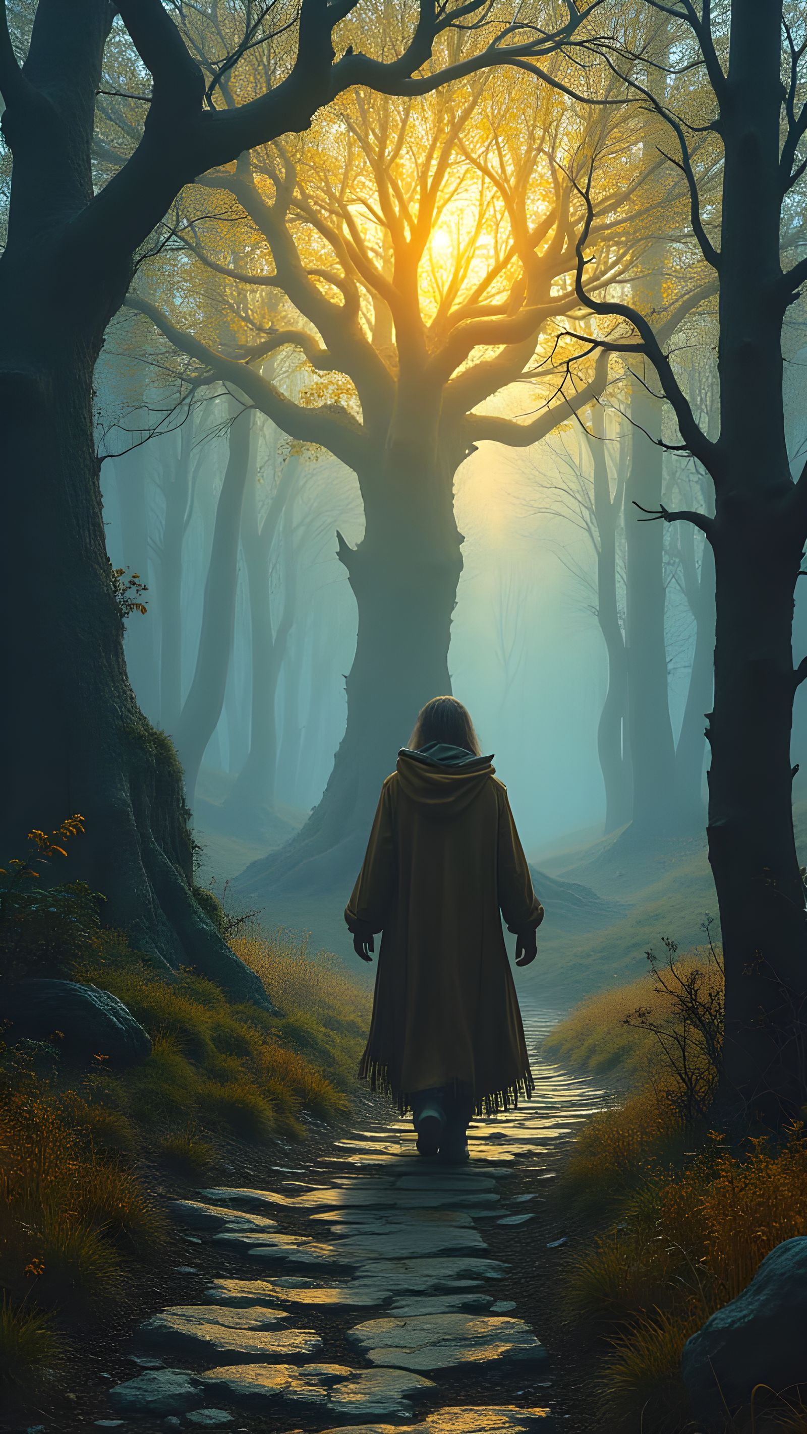 Twilight Forest Path: A Transformative Fantasy Painting