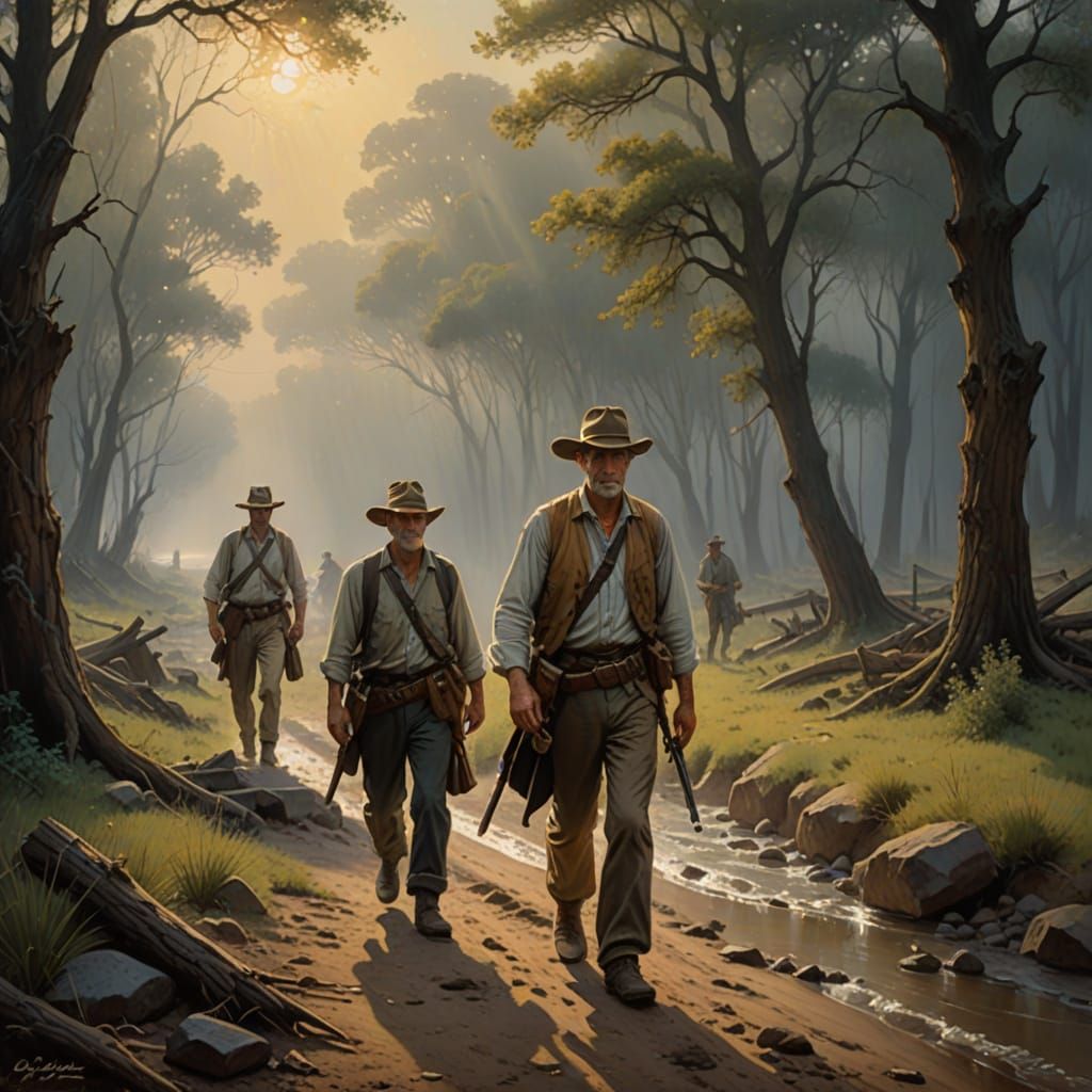 Ethereal Oil Painting of a Western Street Scene