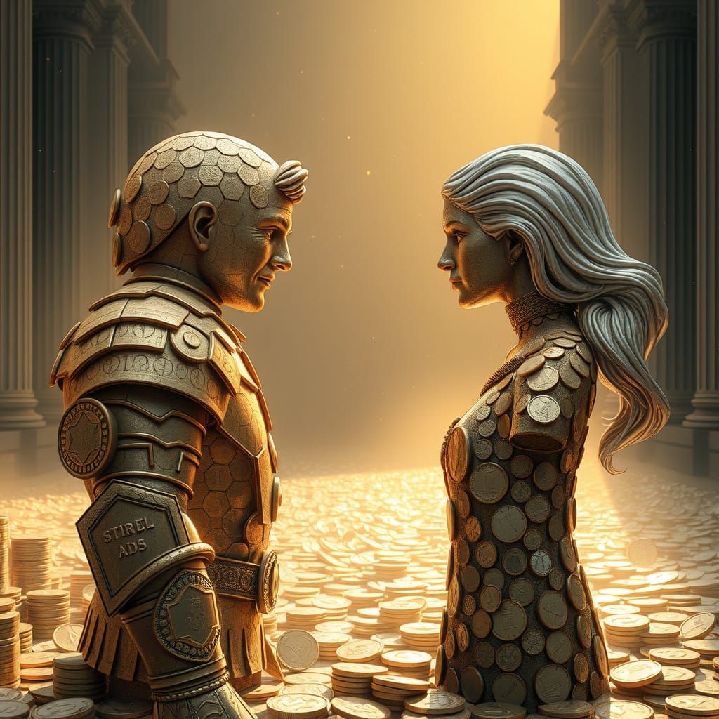 Golden Guardian Meets Silver Siren in Ancient Coin Awe