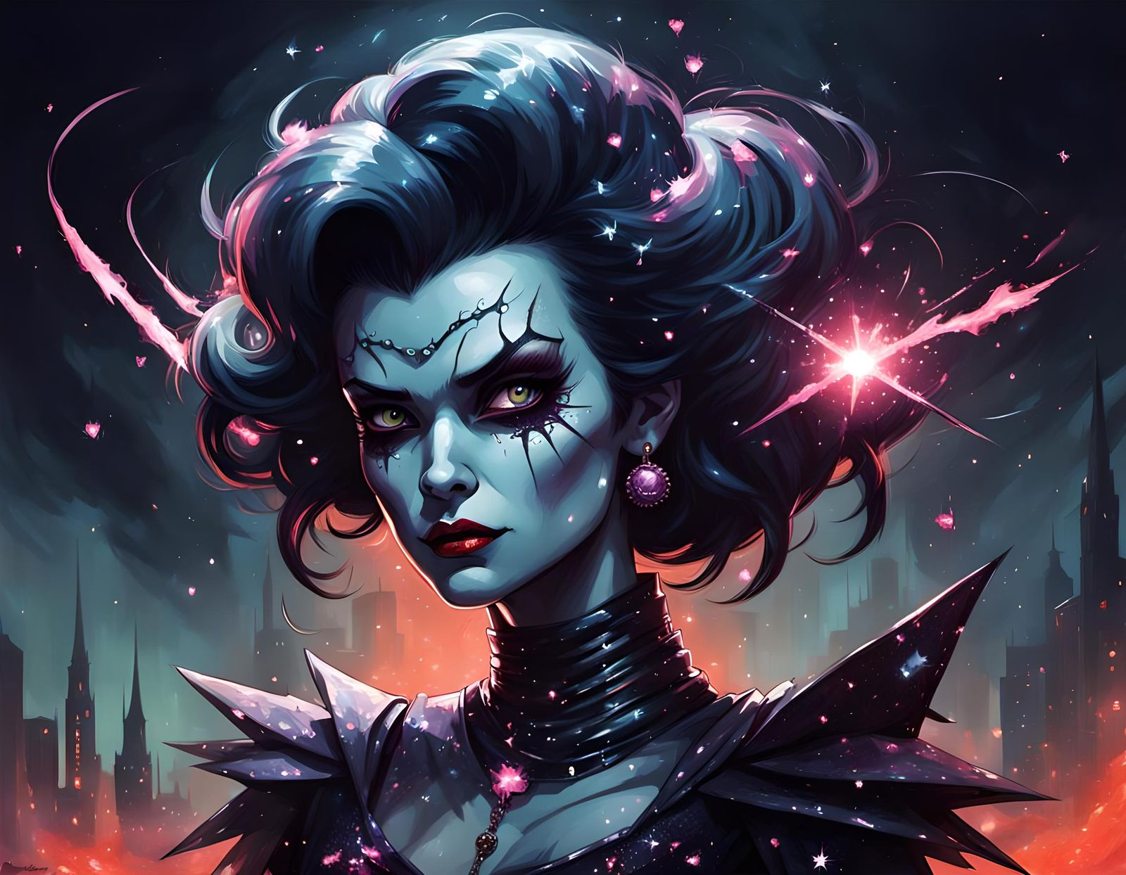 Sinister Miss Sparkle: A Dark Fantasy Portrait