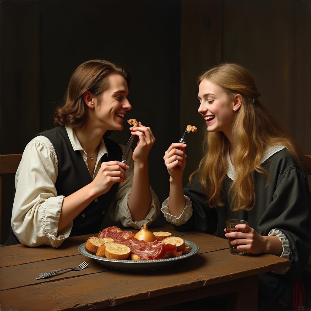 London Inn Scene in Gainsborough Style, 1594