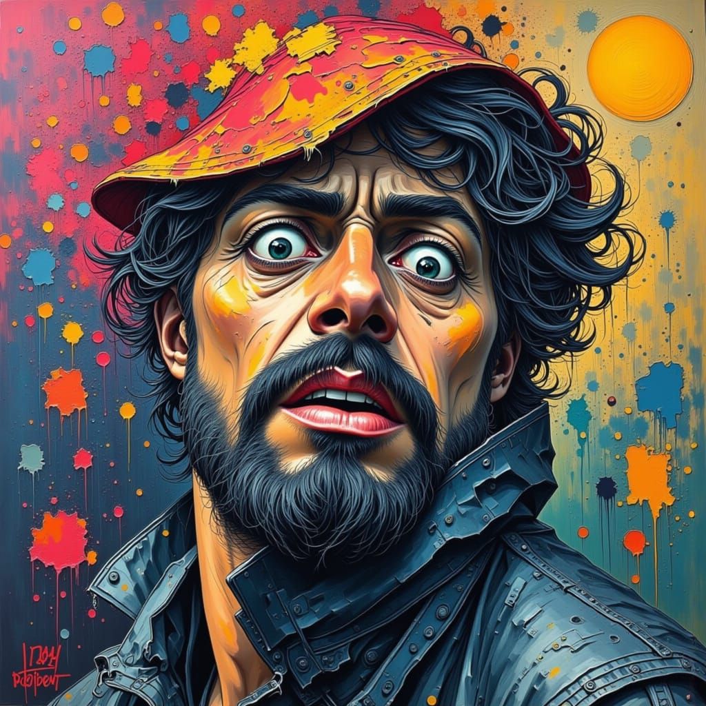 Colorful Polychromatic Graffiti Art in Street Art Style