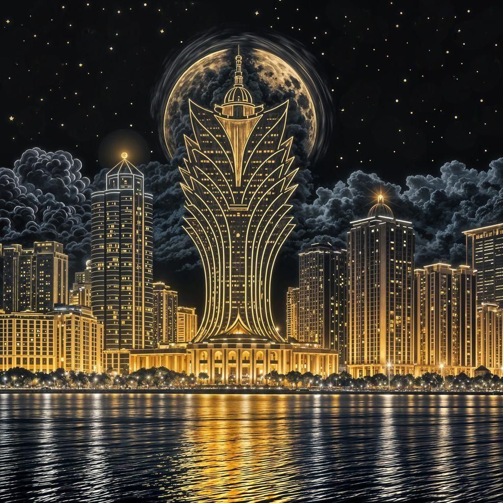 Charcoal Night Sky with Golden Moon