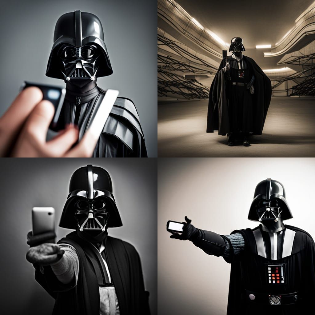 Darth Vader Selfie Portrait in Gritty Realism