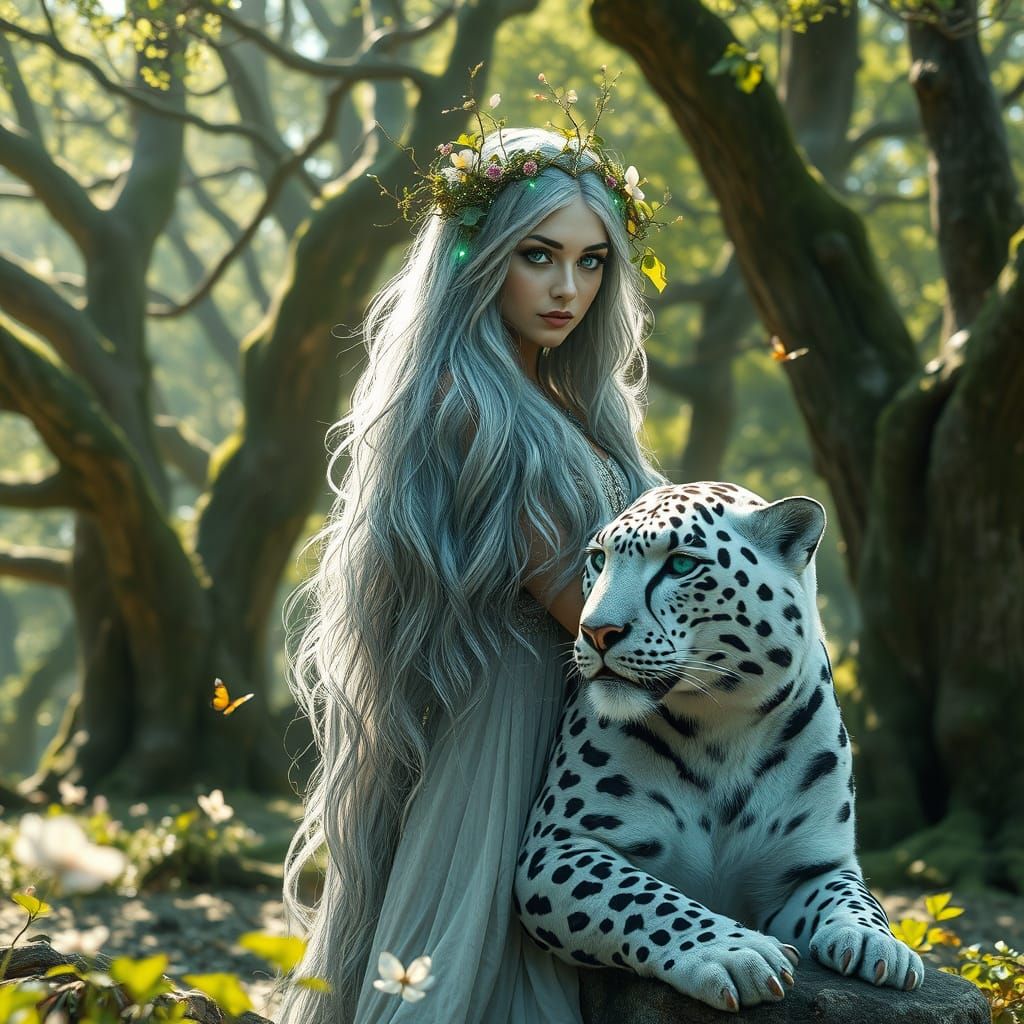 Sorceress of Light and Wonder in a Whimsical Cyberpunk Realm