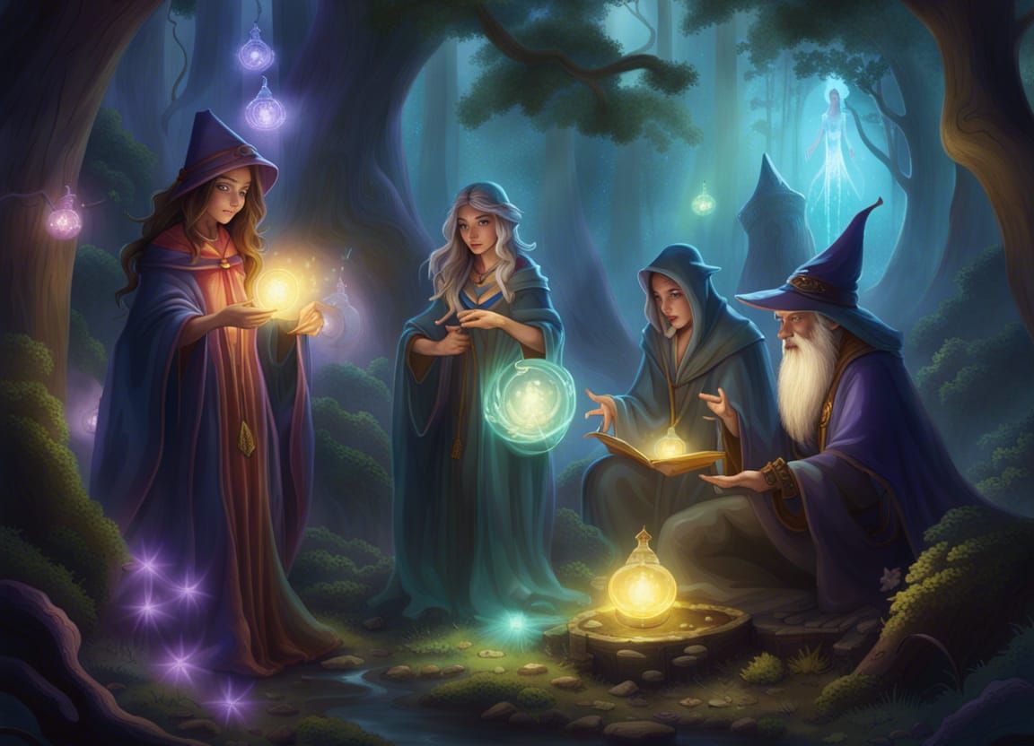 Enchanting Gathering of Wizards and Sorceresses