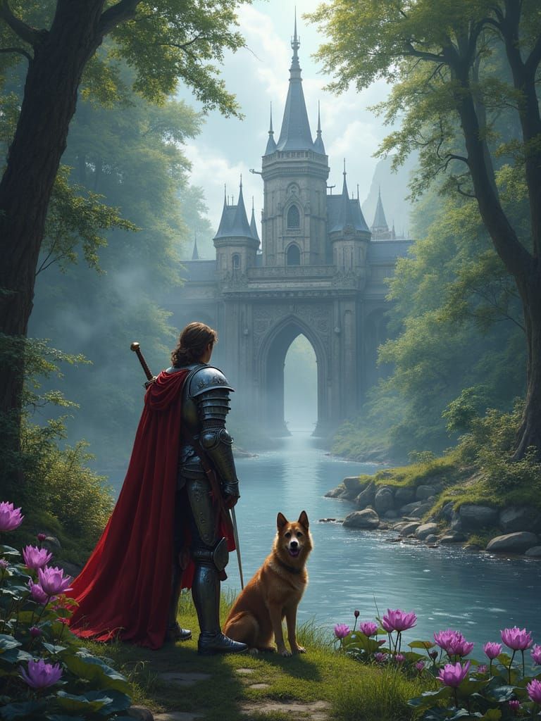 Knight in Dragon Armor at Forest Palace