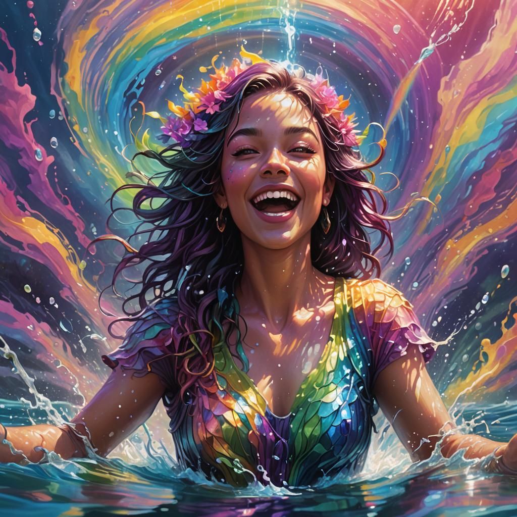 Shannon Mintaka Starseed with Rainbow Aura in Water