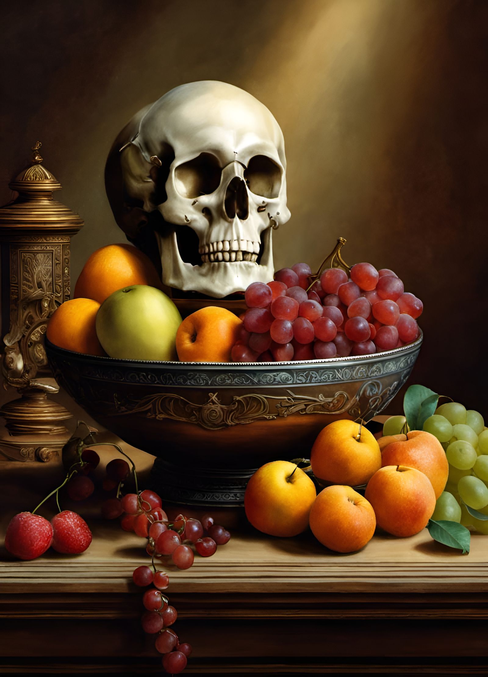 Still Life with Fruit and Skull, Photographic Style