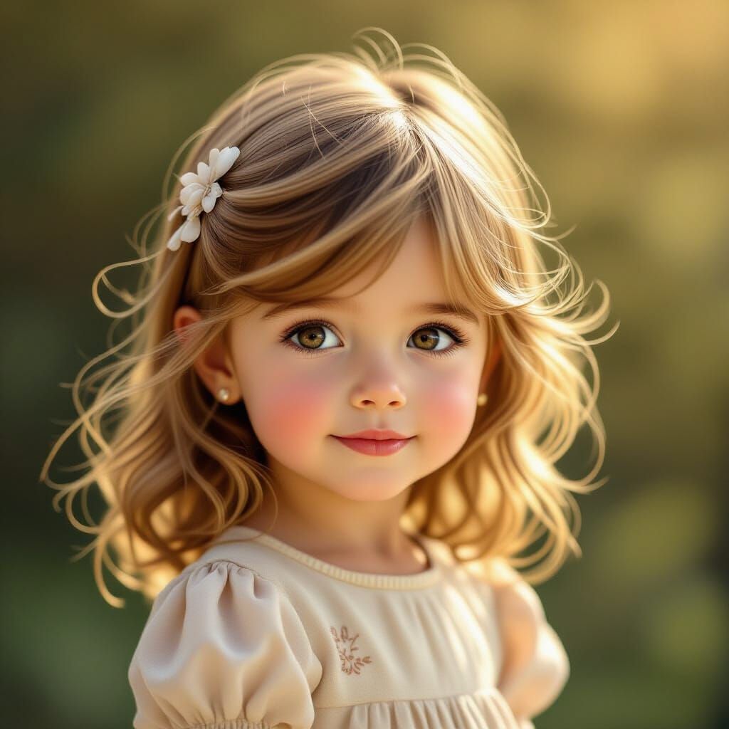 Innocent Childhood Wonder: A Girl in Soft Light