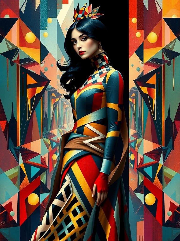 Geometric Woman in Multi-Planar Space