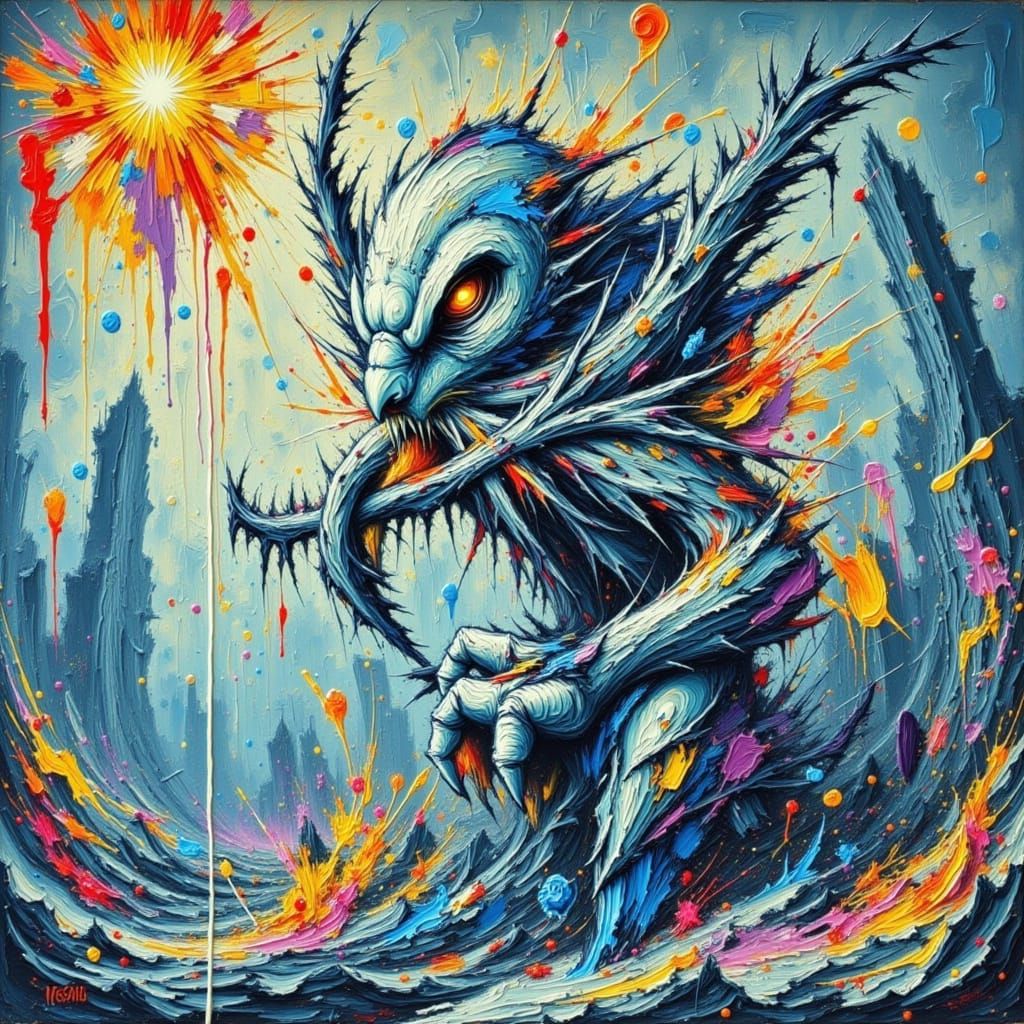 Surreal Landscape with Radiant Skies in Dreamlike Style