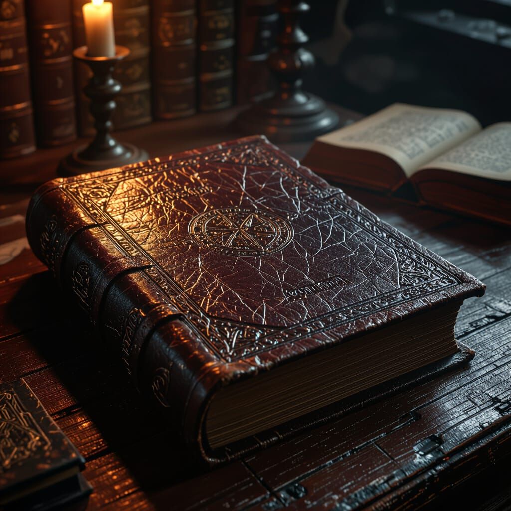 Magical Tome on Wizard's Desk: Digital Matte Painting