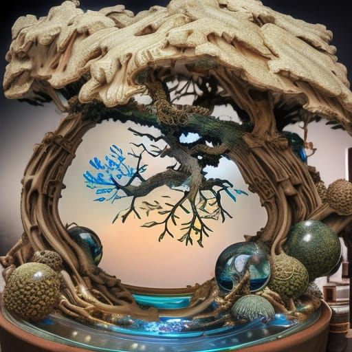 Crystal Bonsai Treehouse Village: Digital Matte Painting