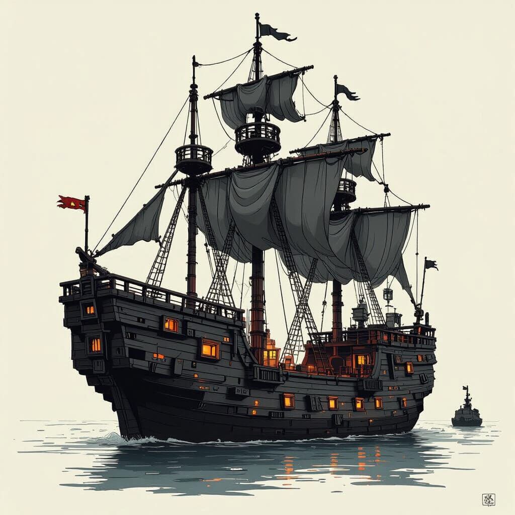 Minecraft Ships, Golems, and Dragons in Atmospheric Style