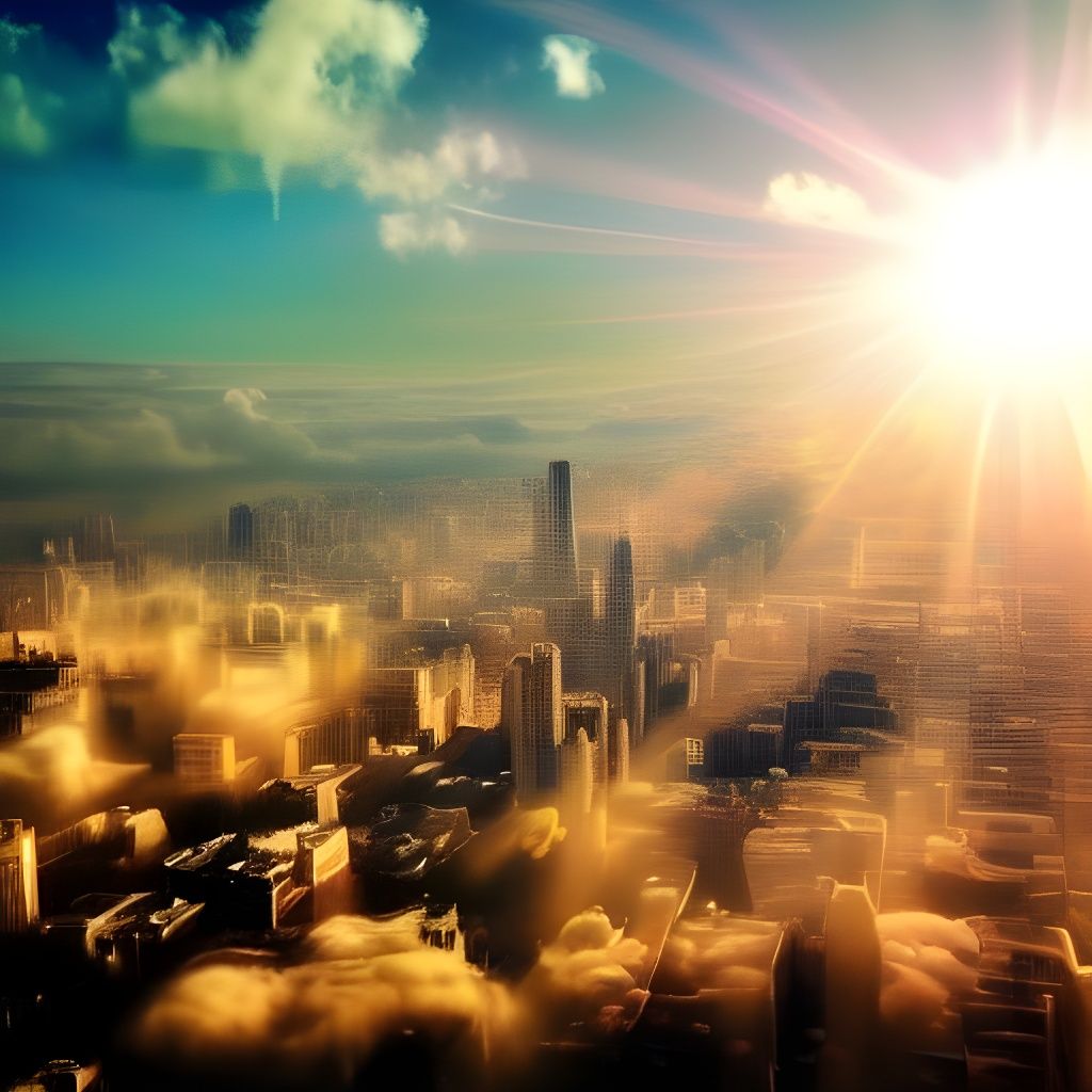 Heavenly City of Gods in the Clouds