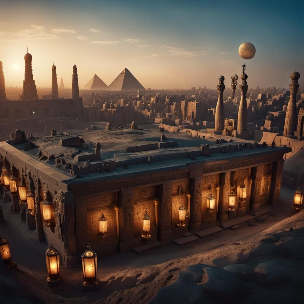 Steampunk Neo-Gothic Necropolis at Twilight