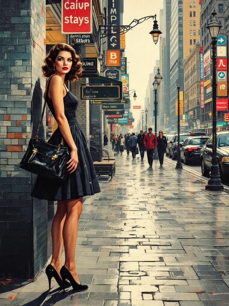 1950s Pin-Up in Auerbach and Courbet Style