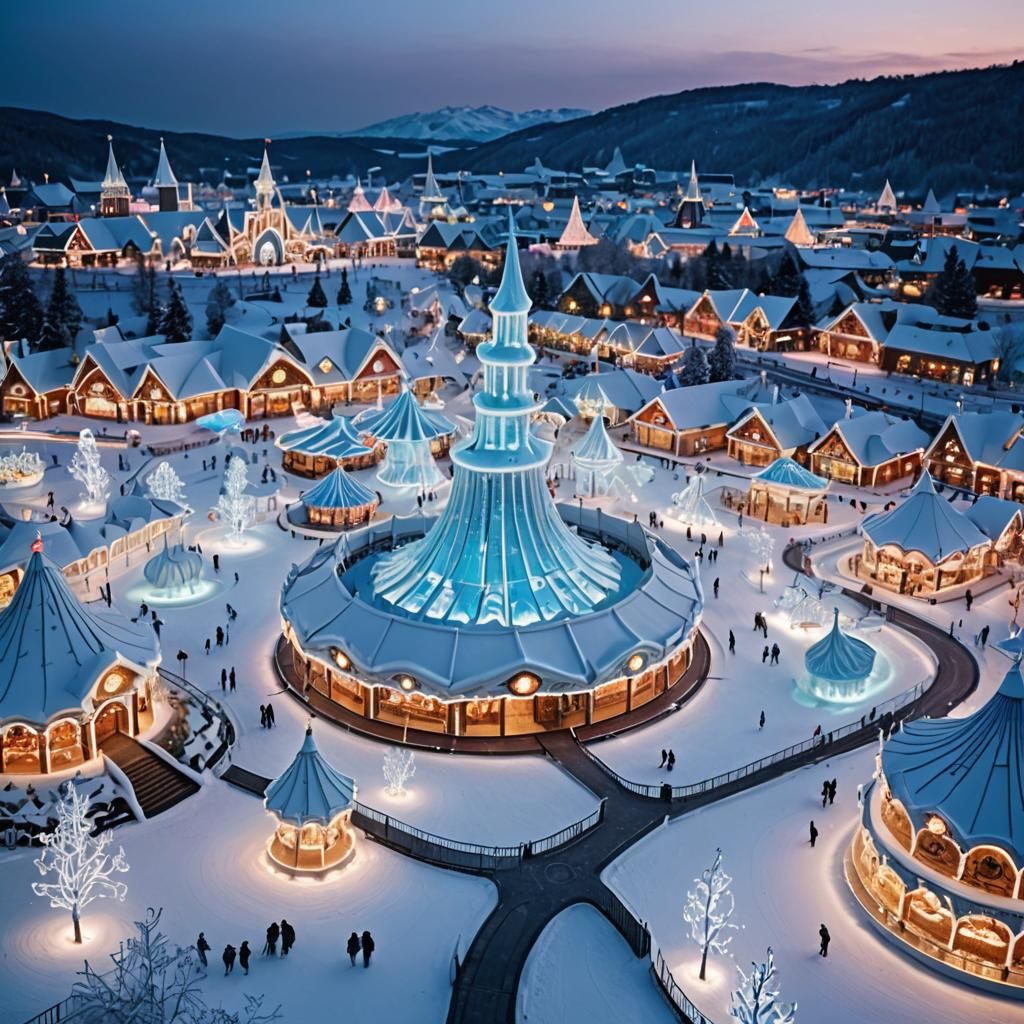 Breathtaking Ice and Snow Winter Wonderland Theme Park
