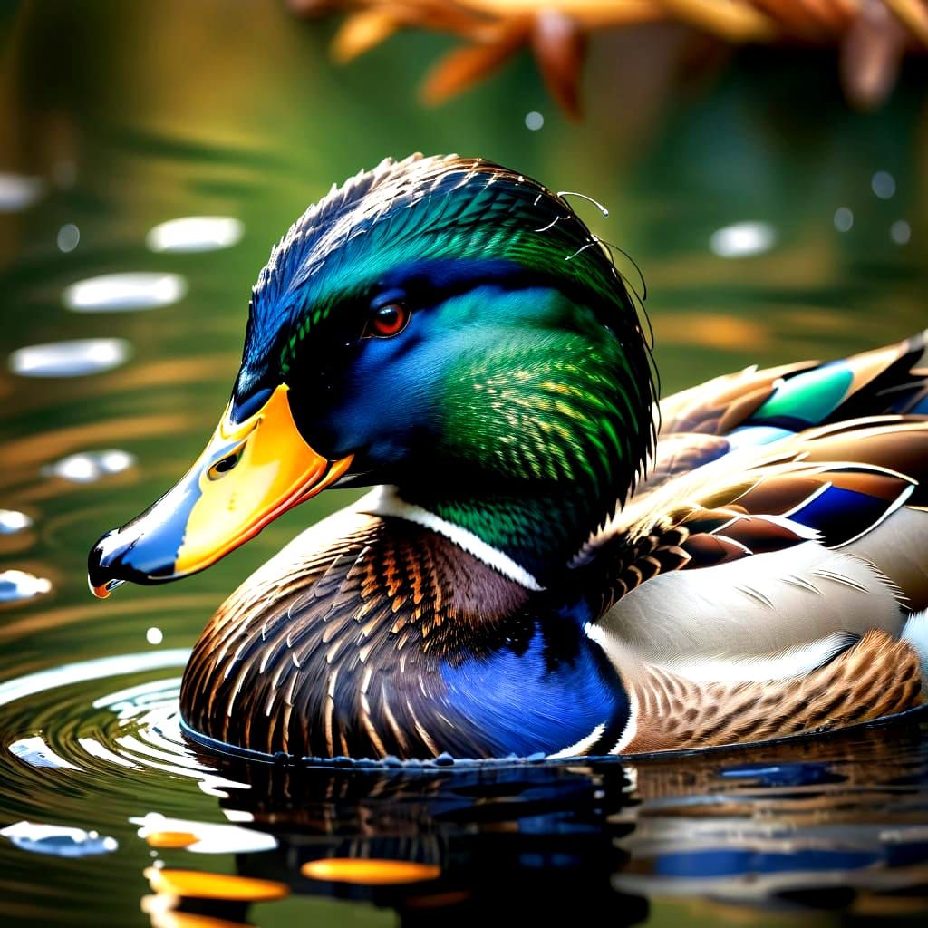 Hyperdetailed Mallard Drake in Sharp Focus