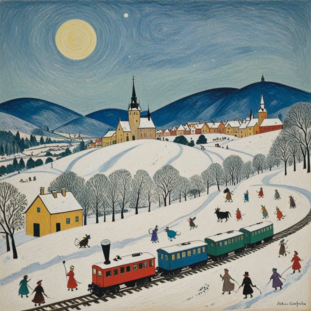 Winter Trains in Transylvania by Chagall and Malevich