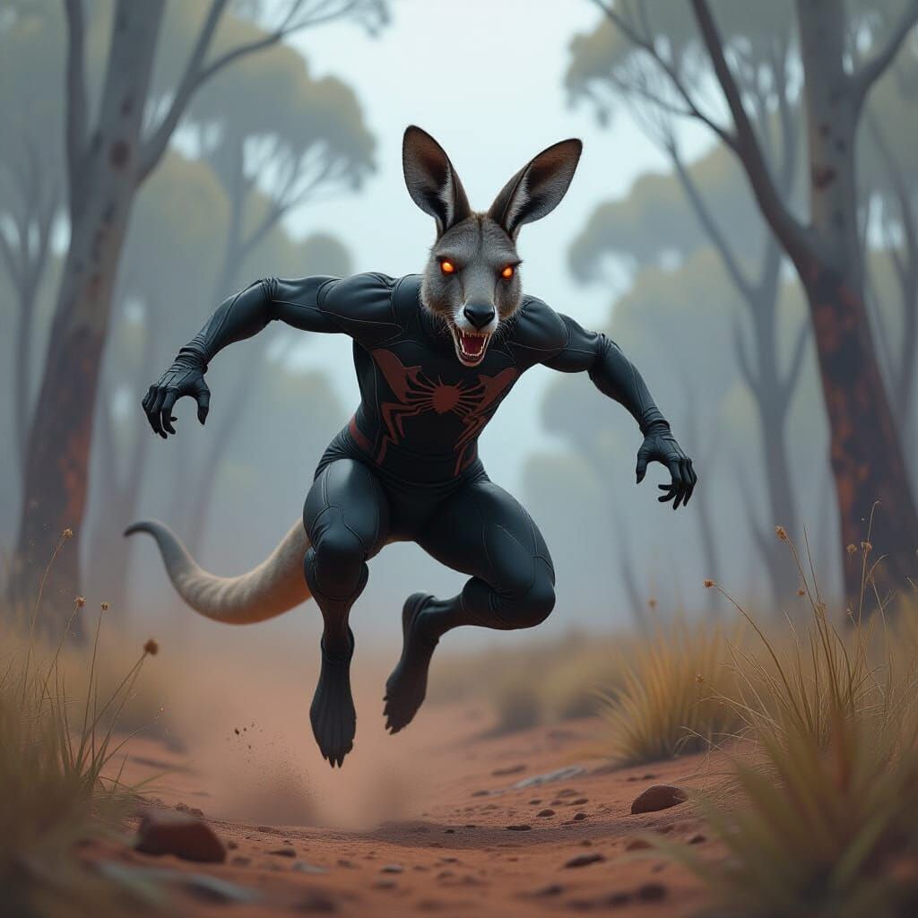 Venom Kangaroo Jumps Through Australian Outback