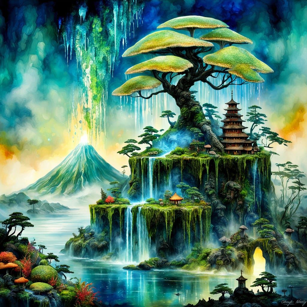 Fantasy Island Volcano with Crystal Tears