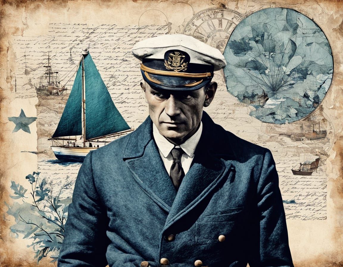 The Lonely Sailor: Abstract Collage Masterpiece