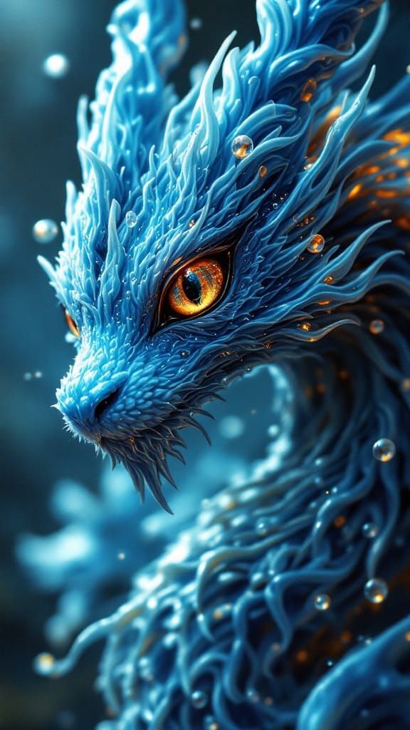 Vaporeon in Hyperrealistic Mixed Media Style