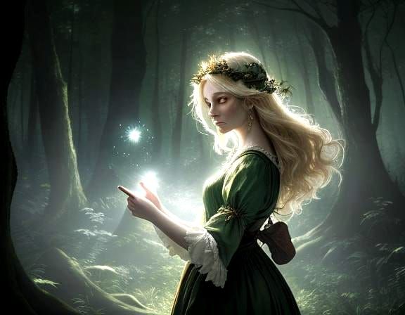 Enchanted Forest: Elven Princess in Baroque Style