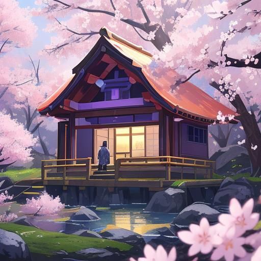 K-Pop Inspired Anime Boy in Sakura Hanbok