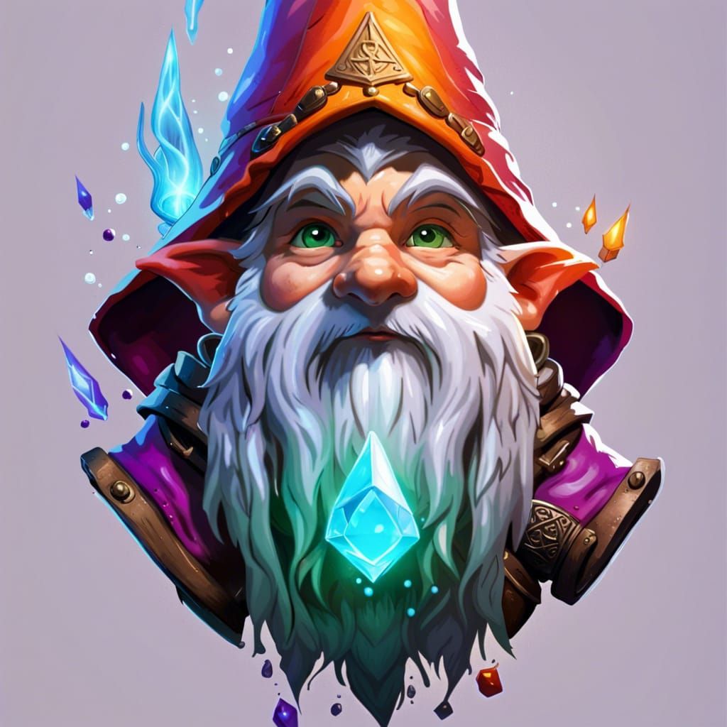 Gnome Wizard Casting Magic in a Fantasy Realm