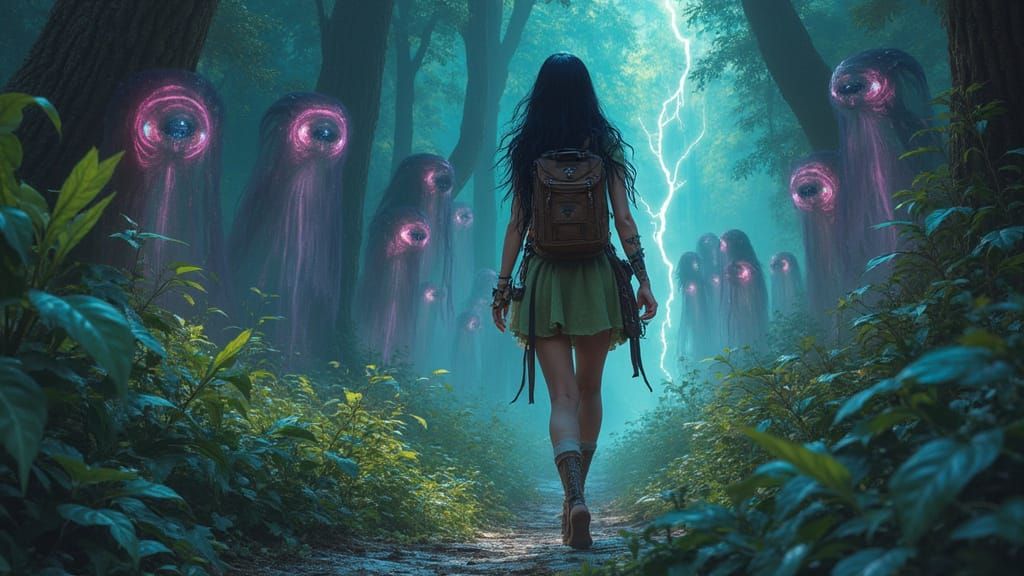 Elvish Scout in Overgrown Maze: Earth Art Style