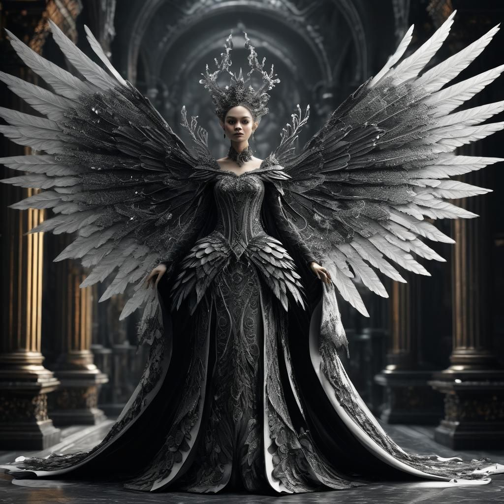 Dramatic Dark Fairy Queen with Intricate Wings