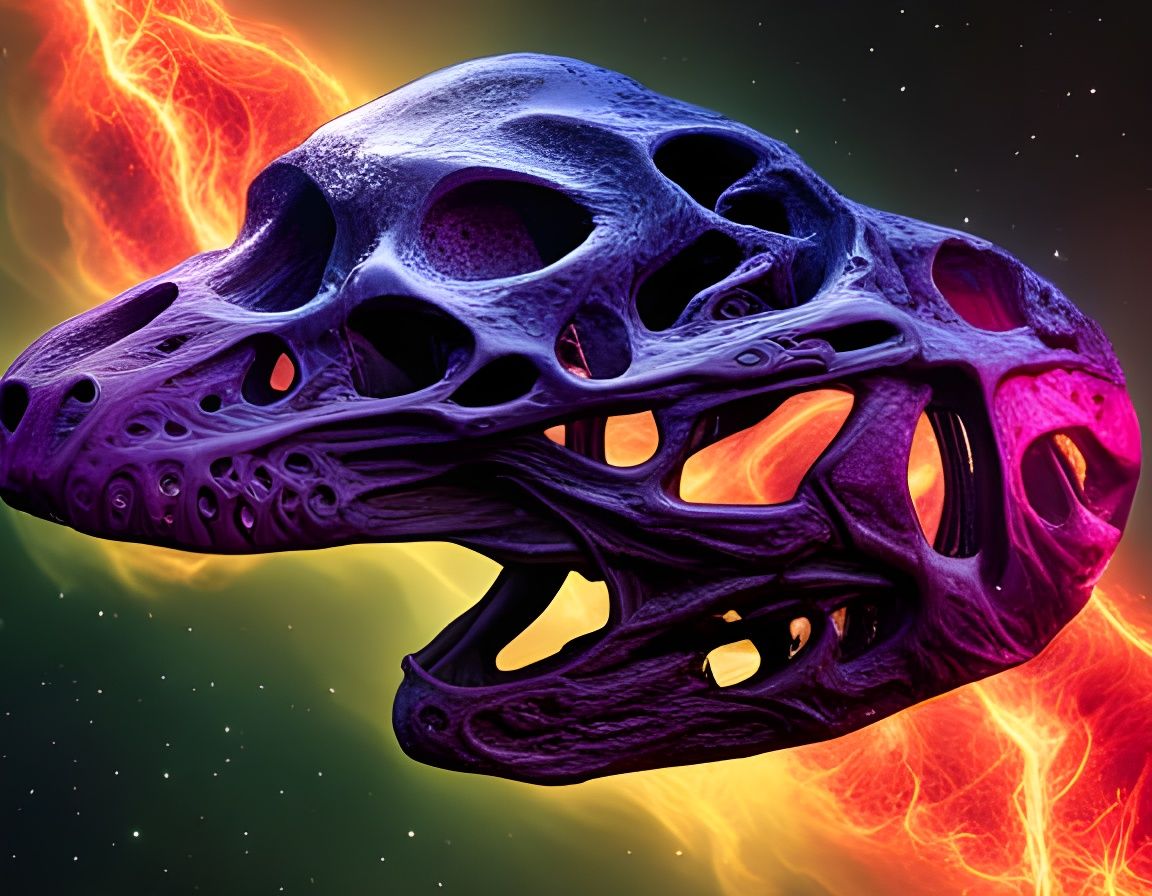 T-Rex Skull Nebula in a Photorealistic Style
