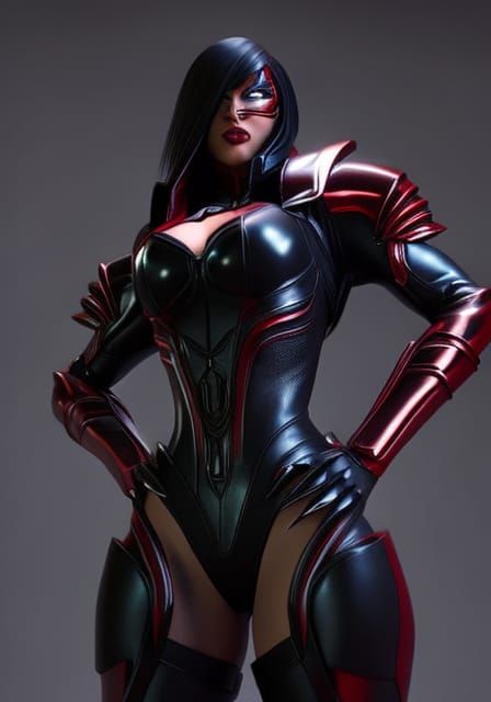 Black Latex Super Lady