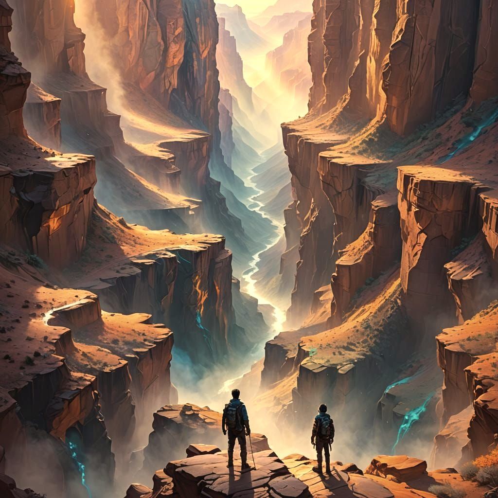 Detailed Fractal Canyon Matte Painting in Unreal Engine