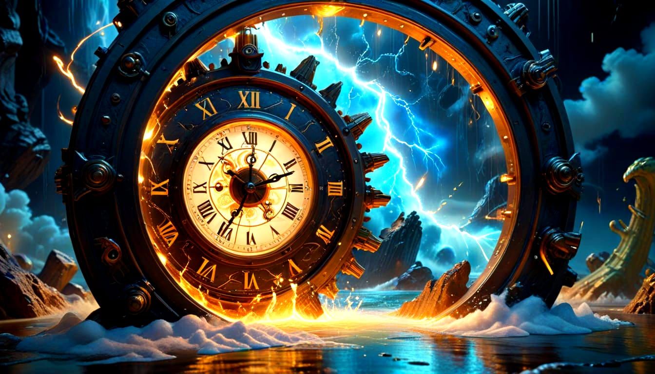 Time Traveler Portal in Surreal 3D Style